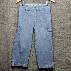 Vintage Lee Comfort Waist Cropped Cargo Jean Capri Pants Baggy Fit